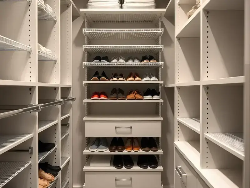 Custom closet system internal organization